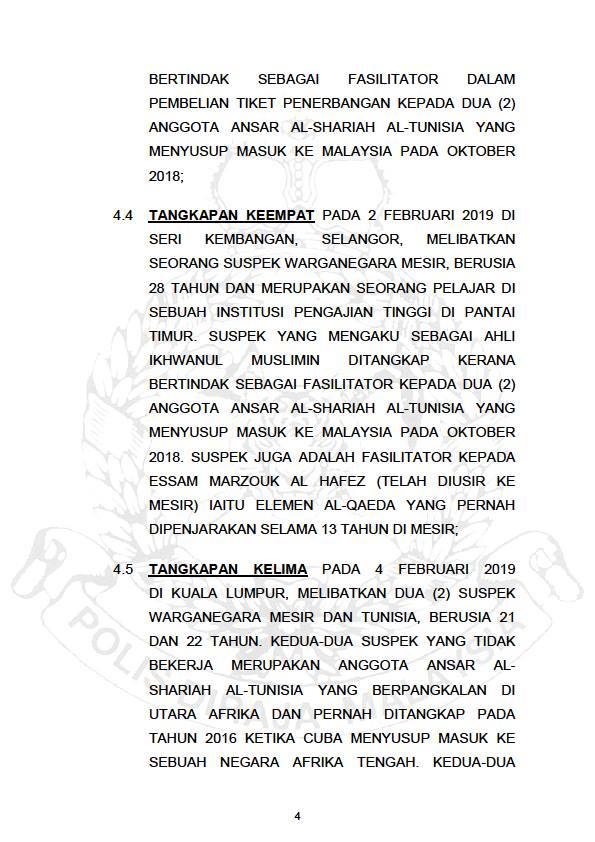 Tangkapan Sembilan Suspek Yang Disyaki Terlibat Dalam Kumpulan Pengganas
