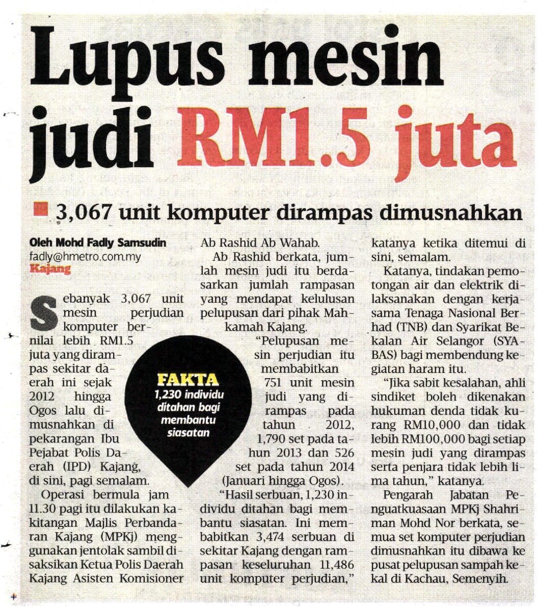 LUPUS MESIN JUDI RM1.5 JUTA Lupus Mesin Judi Rm1 5 Juta
