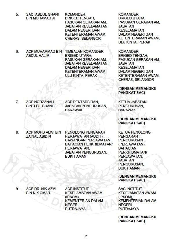 ARAHAN PERTUKARAN PEGAWAI KANAN