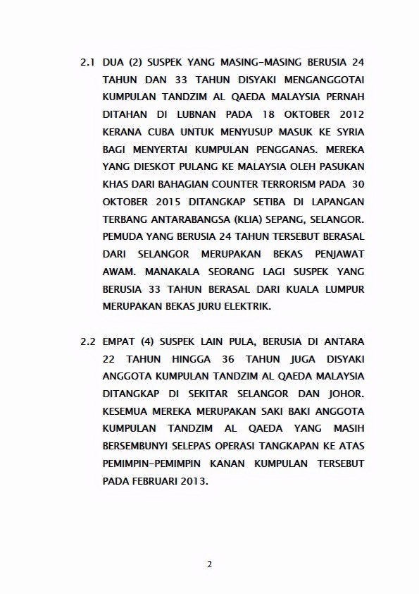 Kenyataan Media Kpn Tangkapan 8 Suspek Yang Terlibat Dalam Kumpulan Pengganas