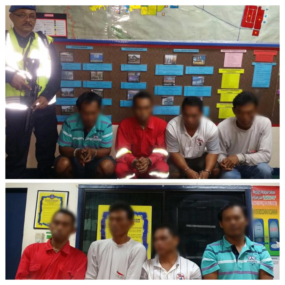 EMPAT WARGA ASING DICEKUP POLIS MARIN Empat Warga Asing Dicekup Polis Marin