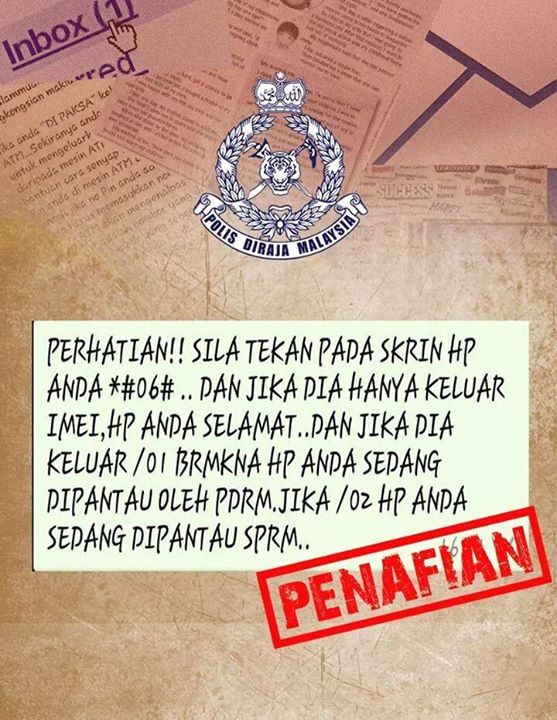 PENAFIAN TELEFON PINTAR DIPANTAU PIHAK BERKUASA Penafian Telefon Pintar Dipantau Pihak Berkuasa