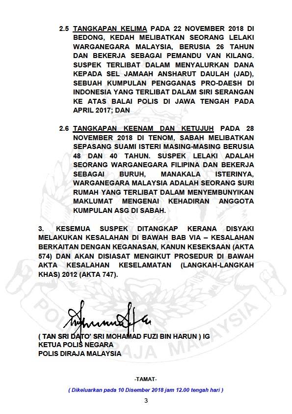 Tangkapan Tujuh 7 Suspek Terlibat Dalam Kumpulan Pengganas