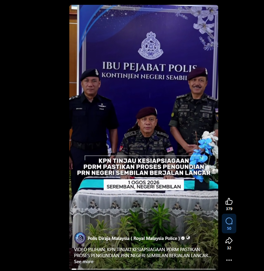 Video Pilihan Kpn Tinjau Kesiapsiagaan Pdrm Pastikan Proses Pengundian Prn Negeri Sembilan Berjalan Lancar