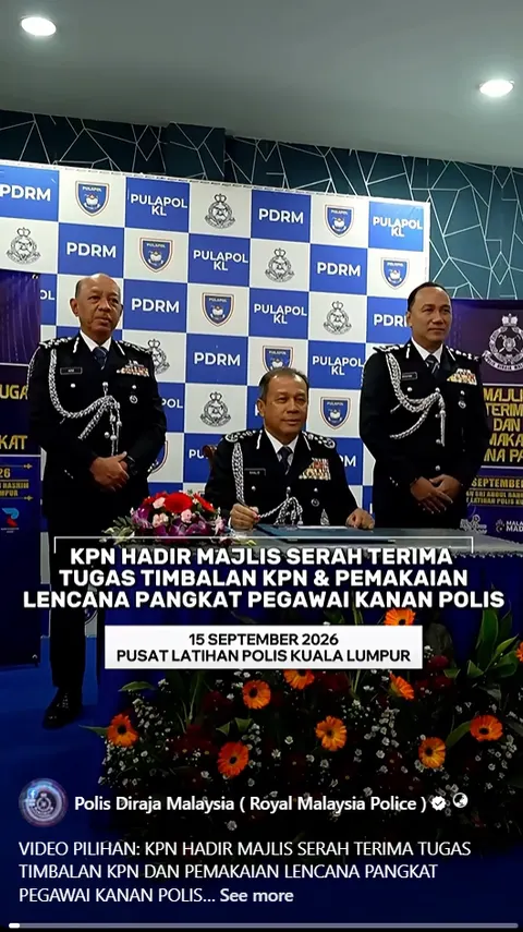 Video Pilihan Kpn Hadir Majlis Serah Terima Tugas Timbalan Kpn Dan Pemakaian Lencana Pangkat Pegawai Kanan Polis