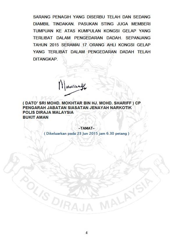 Kenyataan Media Pengarah Jsjn
