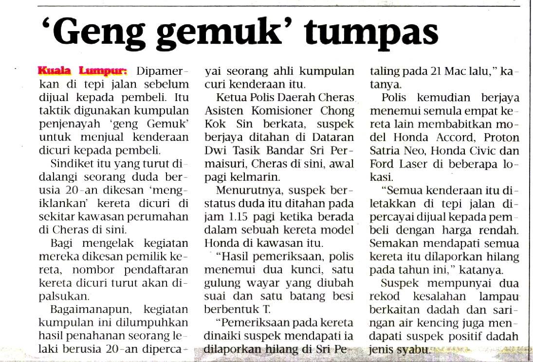Geng Gemuk Tumpas