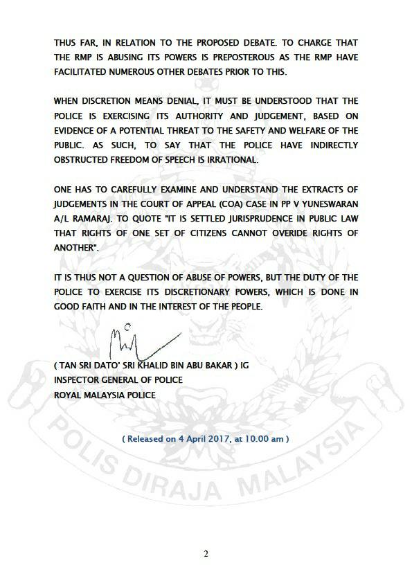 Press Statement Inspector General Police