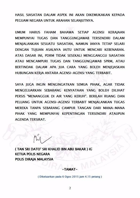 Kenyataan Media Kpn Polis Tidak Ganggu Siasatan Sprm