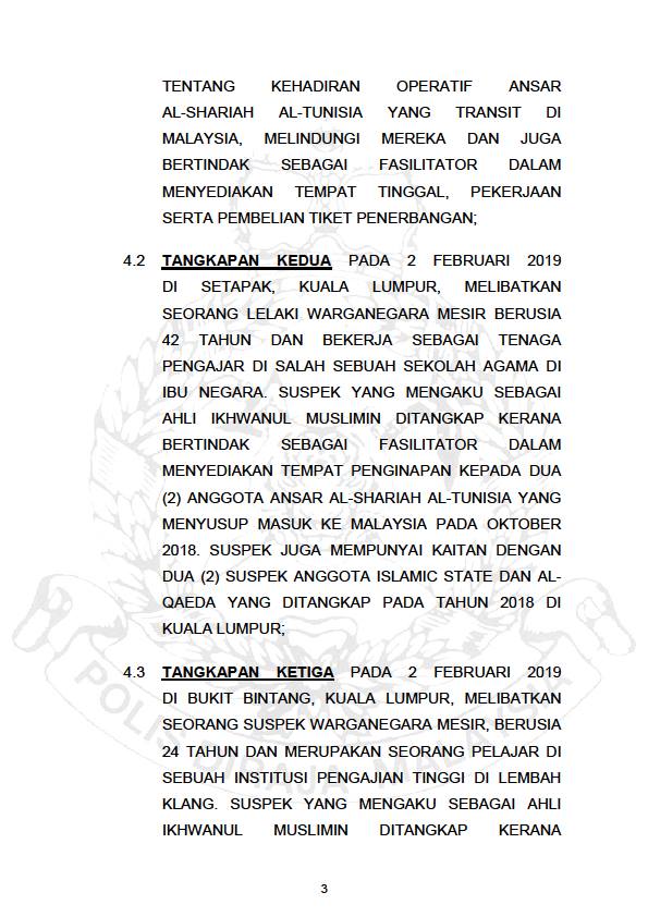 Tangkapan Sembilan Suspek Yang Disyaki Terlibat Dalam Kumpulan Pengganas