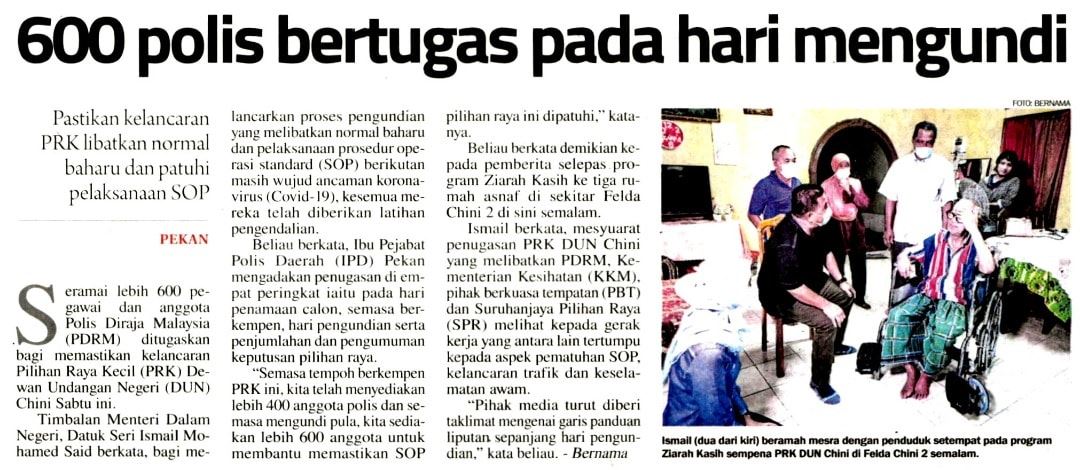 qw Keratan Akhbar Pilihan 600 Polis Bertugas Pada Hari Mengundi