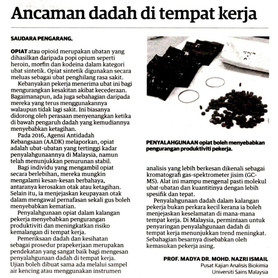 qw Waragainstdrugs Keratan Akhbar Pilihan Ancaman Dadah Di Tempat Kerja