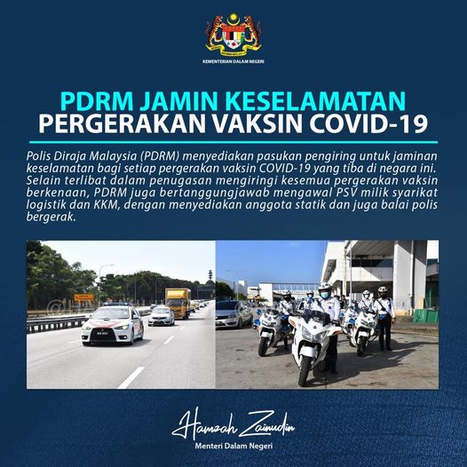 qw Pkp Pkpb Pkpp Covid 19 Posting Pilihan Pdrm Jamin Keselamatan Pergerakan Vaksin Covid 19 Dalam Negara