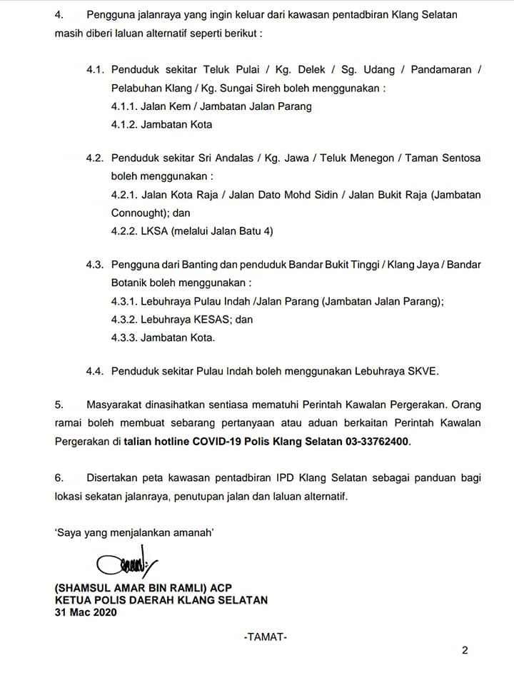8 Covid 19 Siaran Media Perintah Kawalan Pergerakan Pkp Ipd Klang Selatan