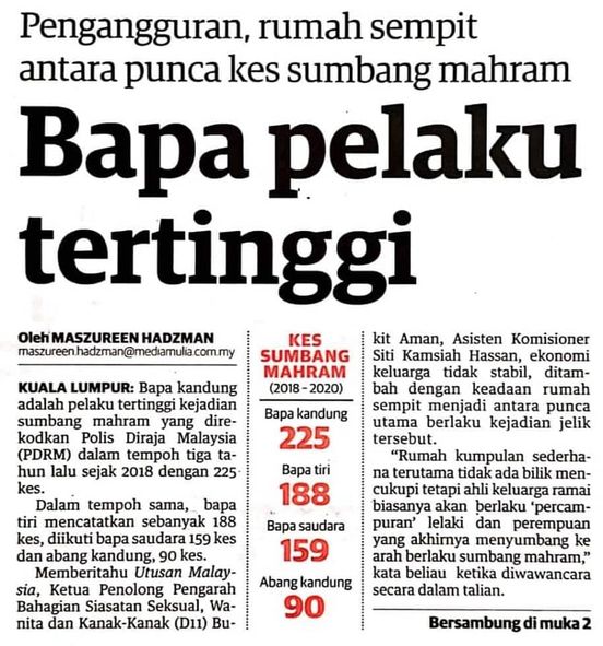 qw Keratan Akhbar Pilihan Bapa Pelaku Tertinggi Sumbang Mahram