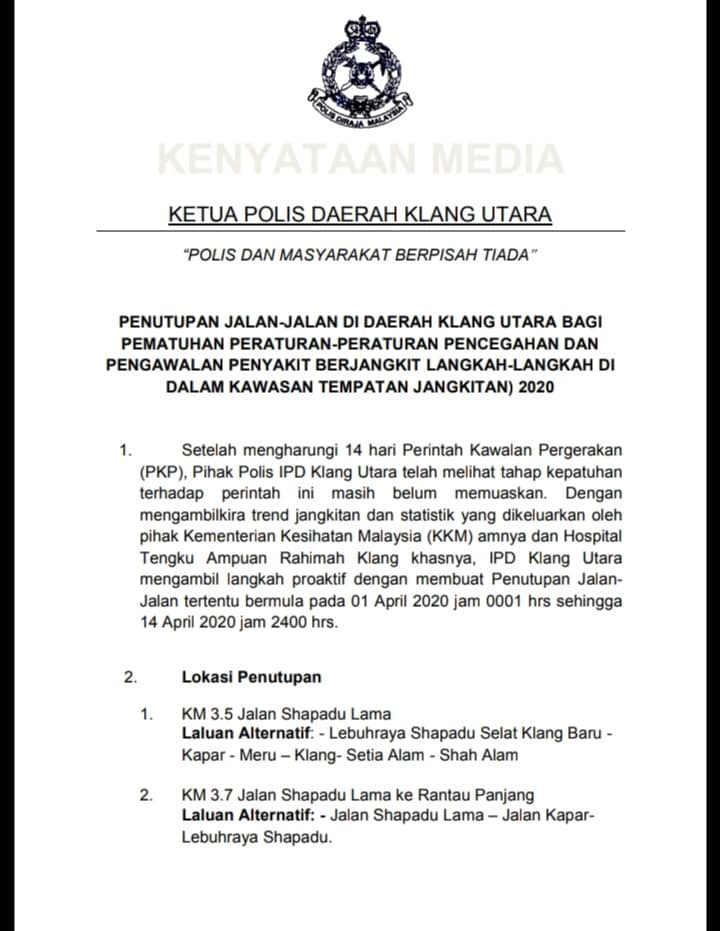10 Covid 19 Kenyataan Media Kpd Klang Utara