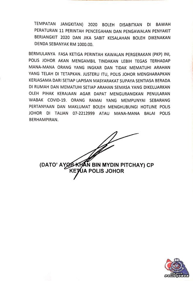 2 KENYATAAN MEDIA KETUA POLIS JOHOR