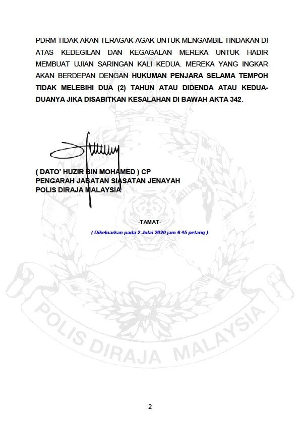 2 Pkpp Covid 19 Kenyataan Media Pengarah Jabatan Siasatan Jenayah