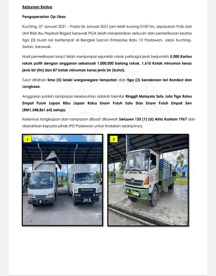 3 Pkpp Covid 19 Op Benteng Posting Pilihan Op Libas Pga Rampas Arak Rokok Seludup Bernilai Lebih Rm3 Juta