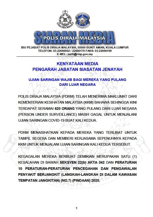 1 Pkpp Covid 19 Kenyataan Media Pengarah Jabatan Siasatan Jenayah