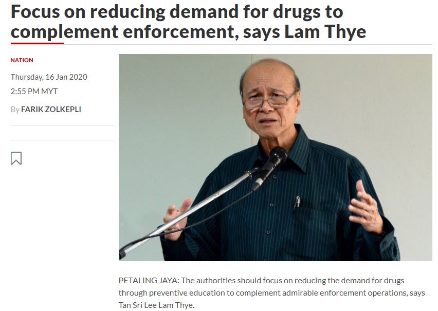5 Artikel Pilihan Focus On Reducing Demand For Drugs To Complement Enforcement Says Lam Thye