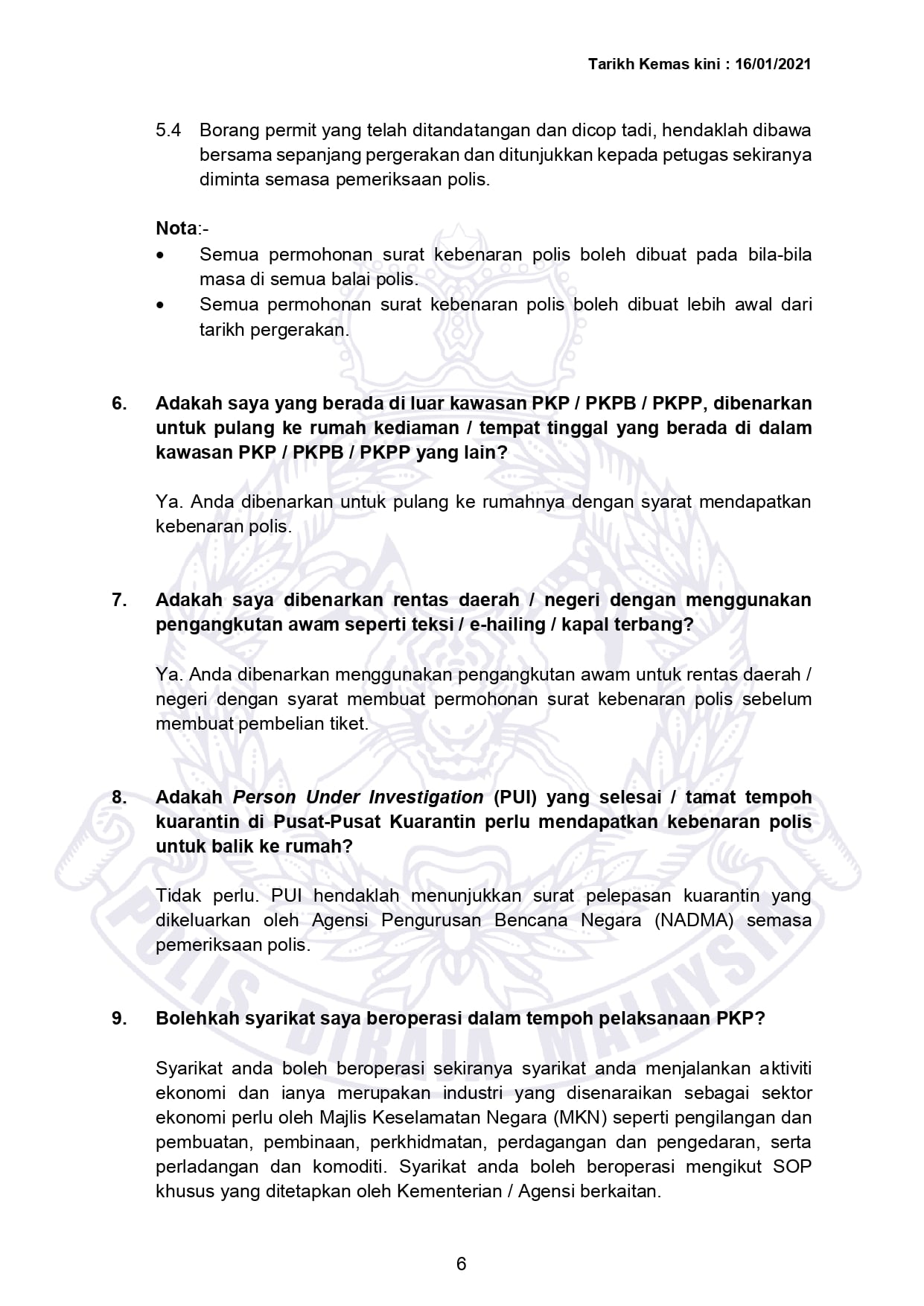 6 Soalan Soalan Lazim Mengenai Pergerakan Pkp Pkpb Dan Pkpp Pkp Pkpb Pkpp Covid 19