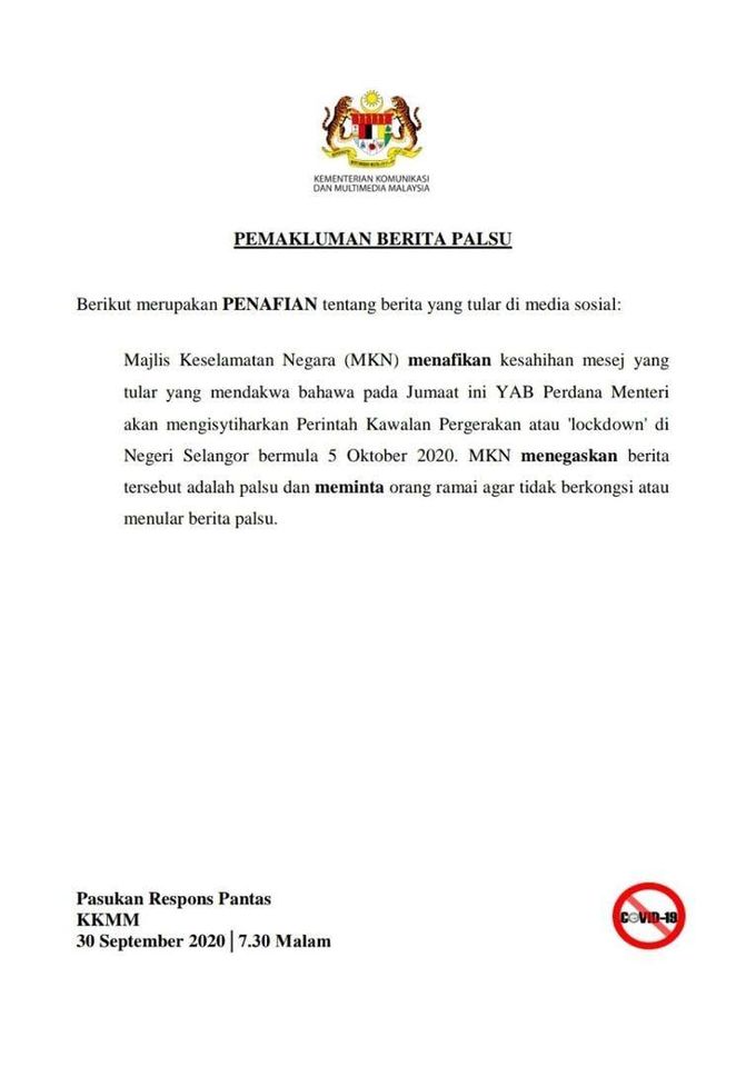 qw Pkpp Covid19 Penafian Berita Palsu Yang Tular Di Media Sosial