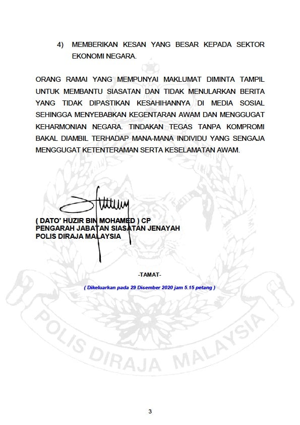 3 Kenyataan Media Pengarah Jabatan Siasatan Jenayah Siasatan Isu Kartel Daging Menyalahgunakan Pengesahan Logo Halal