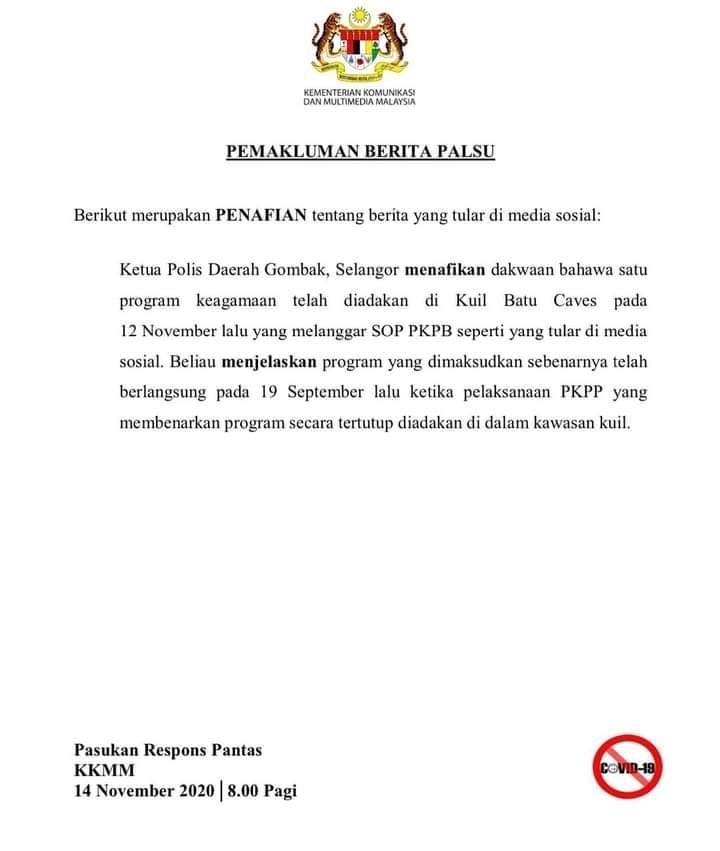 #PKPB #COVID-19 PENAFIAN BERITA PALSU YANG TULAR DI MEDIA SOSIAL