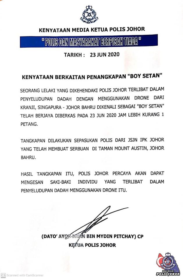 5 KENYATAAN MEDIA POLIS JOHOR