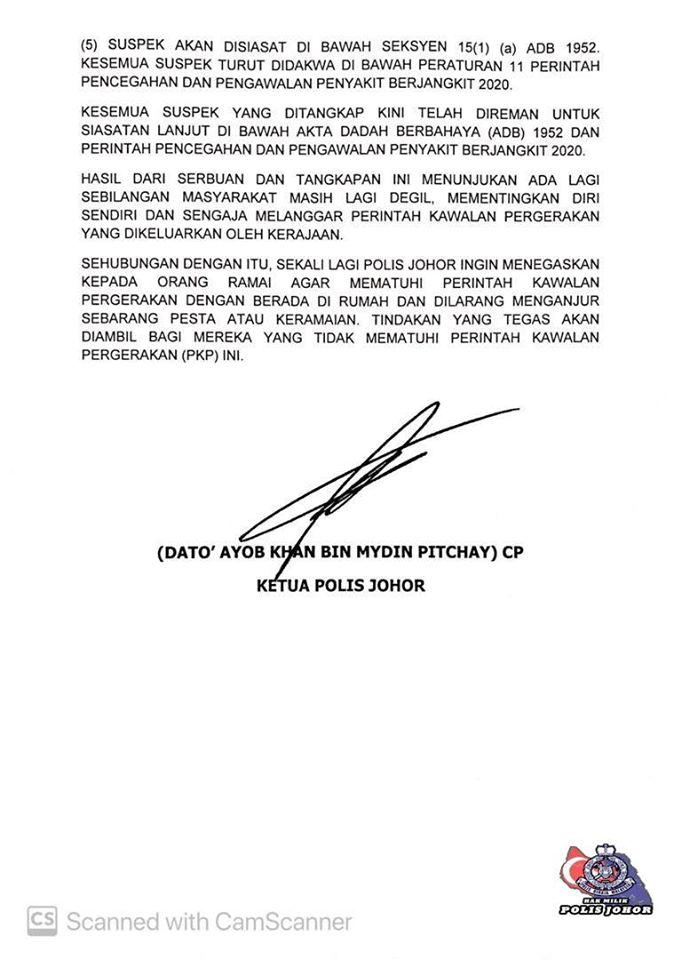 14 Kenyataan Media Oleh Ketua Polis Johor