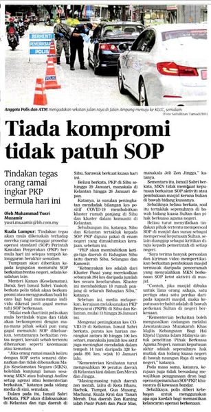 qw Pkp Pkpb Pkpp Covid 19 Keratan Akhbar Pilihan Bermula Hari Ini Polis Tidak Kompromi Individu Langgar Sop