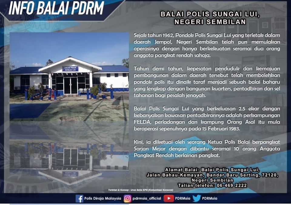3 Info Balai Balai Polis Sungai Lui Negeri Sembilan