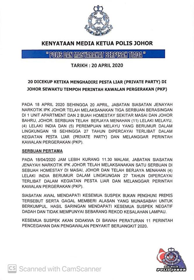 12 Kenyataan Media Oleh Ketua Polis Johor