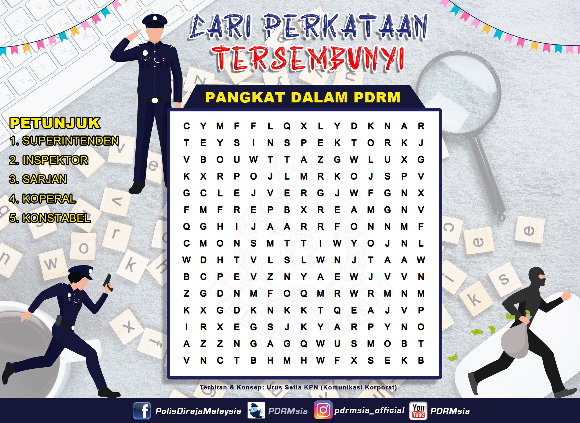 13 #SiriPermainanPDRM: CARI PERKATAAN TERSEMBUNYI