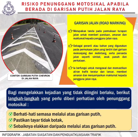 Infobersama Video Pilihan Risiko Penunggang Motosikal Apabila Berada Di Garisan Putih Jalan Raya