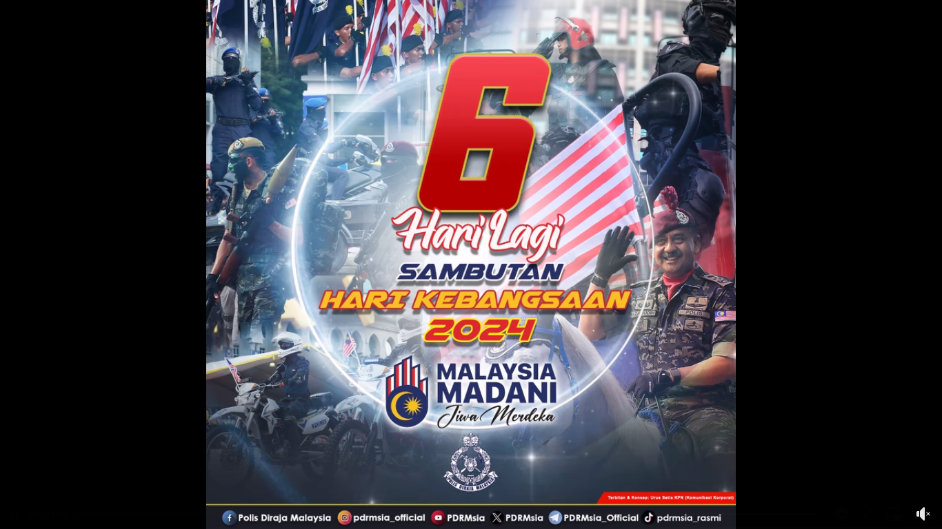 Countdown Sambutan Hari Kebangsaan 2024 6 Hari Lagi