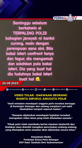 Video Tular Dakwaan Seorang Wanita Dipukul Anggota Polis