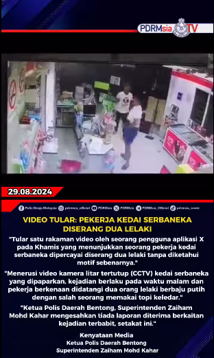 Video Tular Pekerja Kedai Serbaneka Diserang Dua Lelaki