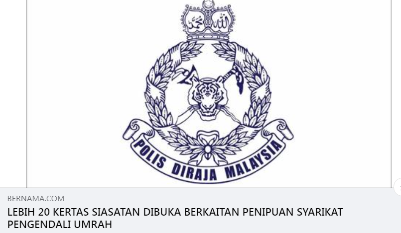 Artikel Pilihan Update Lebih 20 Kertas Siasatan Dibuka Berkaitan Penipuan Syarikat Pengendali Umrah