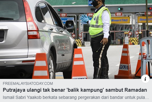 Covid 19 Artikel Pilihan Amaran Rakyat Tidak Dibenar Balik Kampung Sambut Ramadan