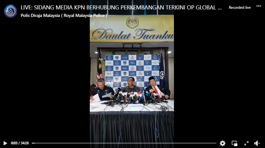 Live Sidang Media Kpn Berhubung Perkembangan Terkini Op Global