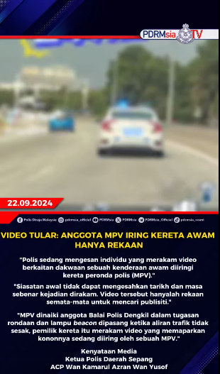 Video Tular Anggota Mpv Iring Kereta Awam Hanya Rekaan