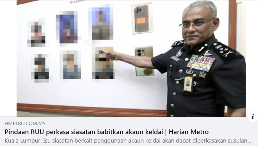 Artikel Pilihan Pindaan Ruu Perkasa Siasatan Babitkan Akaun Keldai