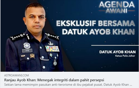 Hebahan Agenda Awani Wawancara Bersama Ketua Polis Johor