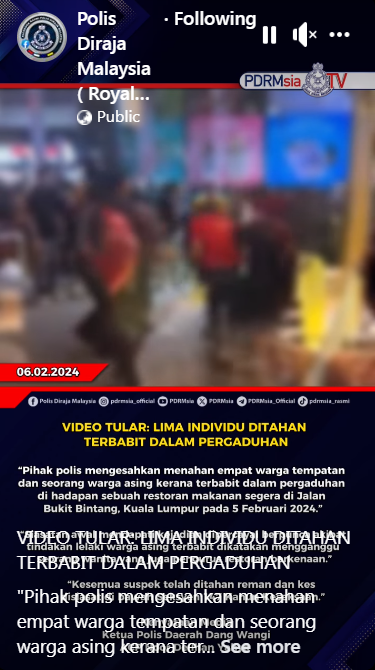 Video Tular Lima Individu Ditahan Terbabit Dalam Pergaduhan