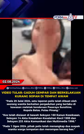 Video Tular Gaduh Gempar Dan Berkelakuan Kurang Sopan Di Tempat Awam