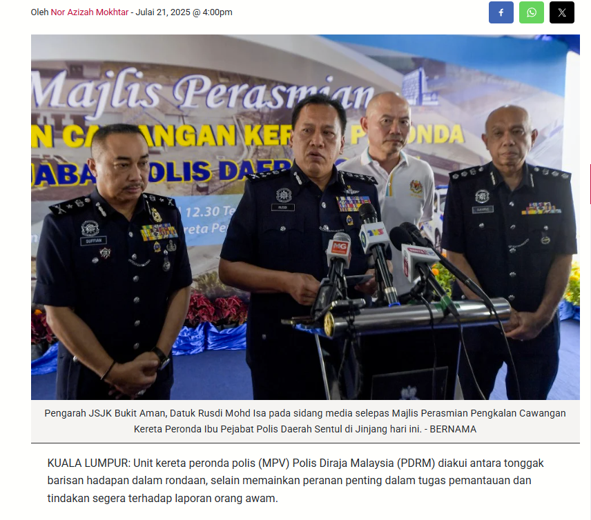 Artikel Pilihan Unit Mpv Polis Tonggak Barisan Hadapan Pengarah Jsjk
