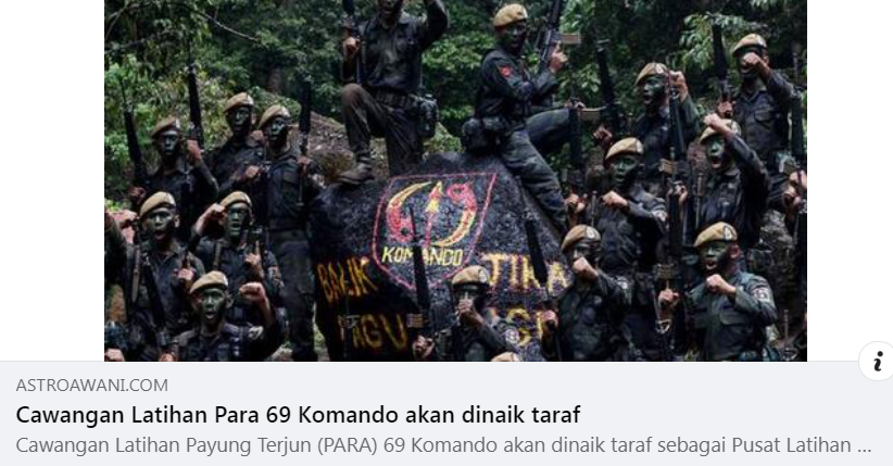 Artikel Pilihan Cawangan Latihan Para 69 Komando Akan Dinaik Taraf