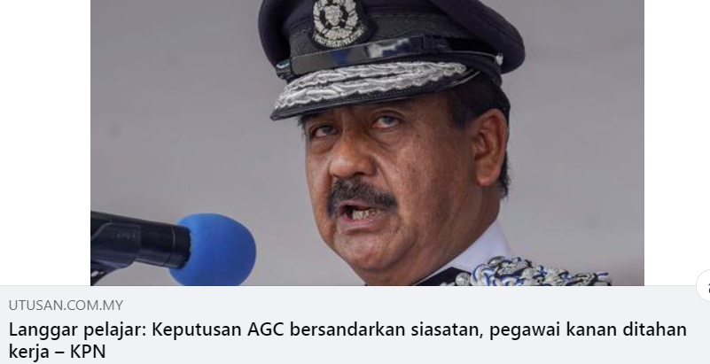 Artikel Pilihan Langgar Pelajar Keputusan Agc Bersandarkan Siasatan Pegawai Kanan Ditahan Kerja Kpn